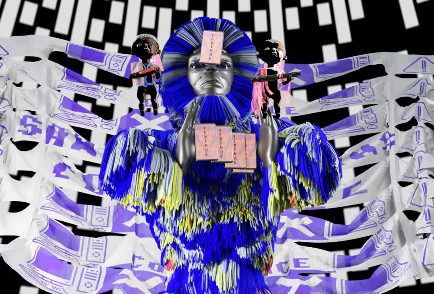 Diane Cescutti, Le processeur de fils, interactive installation, 2024